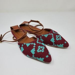 Stylish Brown and Teal Women's Sandals